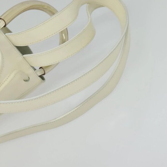 Salvatore Ferragamo Gancini Backpack Patent leather White Auth BA5435 main image 16